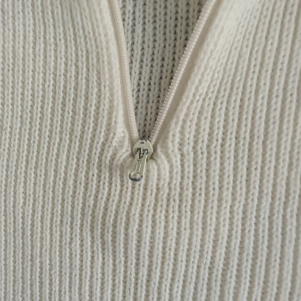 Vintage Cropped Mockneck Sweater Top Ribbed Quarter Zip Acubi Knit Vest S image 10